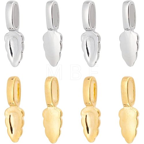 Unicraftale 8Pcs 2 Style 304 Stainless Steel Glue-on Flat Pad Pendant Bails STAS-UN0039-95-1