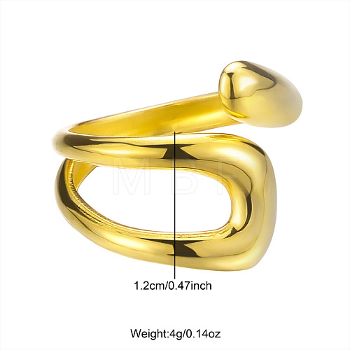 Stainless Steel Hollow Geometric Shape Open Ring AY8719-1-1