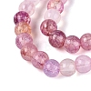 Ombre Effect Dyed Crackle Glass Beads Strands GLAA-Q106-01A-B22-4