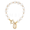 Electroplate  Shell Pearl & Non-magnetic Synthetic Hematite Beaded Bracelets for Women BJEW-JB12891-2