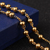 PVD Vacuum Plating 201 Stainless Steel Rosary Bead Necklaces NJEW-L427-22G-6