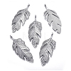 Tibetan Style Alloy Leaf Big Pendants X-PALLOY-A15448-AS-4