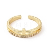 Clear Cubic Zirconia Cross Open Cuff Ring RJEW-G283-08G-2