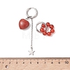 Valentine's Day Heart 304 Stainless Steel Hoop Earrings EJEW-TA00799-02-4