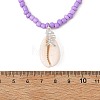 Summer Beach Natural Cowrie Shell & Alloy Fishbone Pendant Glass Beaded Necklaces for Women NJEW-JN06578-5
