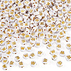 500Pcs Plating Acrylic Beads PACR-TADJ0001-01W-1
