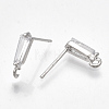 Brass Cubic Zirconia Stud Earring Findings X-KK-S348-349-2