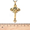 Religion 201 Stainless Steel Enamel Saint Benedict Crucifix Cross Pendant 304 Stainless Steel Box Chain Necklaces SA-CBA3211-03GP-5