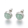 Natural Green Aventurine Stud Earrings EJEW-F162-H10-2