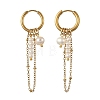Natural Cultured Freshwater Pearl Hoop Earrings EJEW-JE07491-3