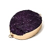 Dyed Natural Druzy Agate Oval Links Connector Charms G-P614-02G-01-2
