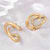 Irregular 304 Stainless Steel Stud Earrings SA-CBABBA6-02G-3