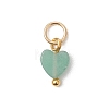 Natural Mixed Gemstone Heart Charms X-PALLOY-JF04905-01-3
