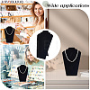 2-Slot Paperboard Covered with Lint Cloth Slant Back Bust Shaped Necklace Display Stands NDIS-WH20015-02A-5