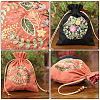 WADORN 3 Sets 3 Colors DIY Embroidery Flower Pattern Drawstring Bag Making Kit DIY-WR0002-55-5