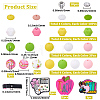 95Pcs 21 Styles Printed Round Silicone Focal Beadsm with 10Pcs Brass Rhinestone Spacer Beads SIL-BM0001-12-2
