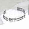 Non-Tarnish Stylish Stainless Steel Hollow Letter Open Cuff Bangles for Women's Daily Wear MU1994-2-1