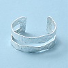 Rack Plating Brass Open Cuff Bangle for Women BJEW-A137-01S-1