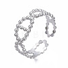 304 Stainless Steel Oval Wrap Open Cuff Ring RJEW-T023-60P-3