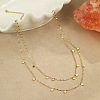 304 Stainless Steel Star Tassel Double Layer Necklaces for Women WG45CA4-01-3