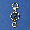 304 Stainless Steel Initial Letter Charm Keychains KEYC-YW00005-15-1