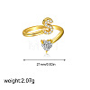 Brass Micro Pave Clear Cubic Zirconia Cuff Open Rings FS-WGF859A-26-1