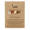 Natural Red Jasper & Tiger Eye & Citrine Chip & Alloy Constellation Pendant Necklaces WGB0CBC-07-1