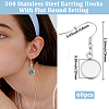 60Pcs 304 Stainless Steel Earring Hooks STAS-BBC0009-93B-2