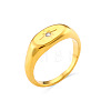 Stylish Elliptical Star Zircon Ring for Women - 18K Gold Plated Stainless Steel North Star Jewelry ST4733896-1