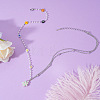 Alloy & Acrylic Flower Pendant Handmade Link Chain Necklaces for Women FS-WG0EB84-07-1