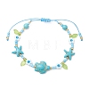 Ocean Theme Synthetic Turquoise & Glass Seed Beaded Bracelets BJEW-MZ00305-02-2