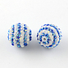 AB-Color Resin Rhinestone Round Beads RESI-S313-18x20-08-1