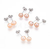 Pearl Ball Stud Earrings EJEW-Q701-01A-01-2