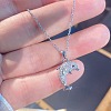 Summer Beach Alloy Crystal Rhinestone Dolphin Pendant Necklaces for Women WGD6FD6-01-1