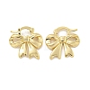 Bowknot Rack Plated Brass Hoop Earrings for Women EJEW-Z051-02G-1