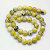 Natural Yellow Turquoise(Jasper) Beads Strands GSR6mmC007-4