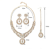 Teardrop Alloy Crystal Rhinestone & Glass Pendant Necklaces & Dangle Earring & Stud Dangle Earrings Sets FS-WG6A577-01-3