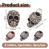 3Pcs 3 Colors Brass European Beads KK-FH0008-39-2