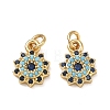 Brass Micro Pave Cubic Zirconia Charms CU-CBAF0F8-17B-G-1
