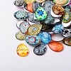 Mosaic Printed Glass Cabochons GGLA-N002-18x25-G-1