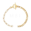 304 Stainless Steel Figaro Chain and Brass Paperclip Chain Bracelet Making AJEW-JB01567-1