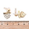 Brass Clear Cubic Zirconia Stud Earrings EJEW-D301-06G-04-5