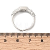 Brass with Cubic Zirconia Cuff Rings for Women RJEW-B160-07A-P-4