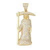 Brass Micro Pave Cubic Zirconia Pendants KK-P293-35B-G-1