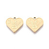 Religion 304 Stainless Steel Heart Pendants STAS-T073-05G-1