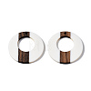 Opaque Resin & Walnut Wood Pendants RESI-T035-23-2