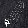 201 Stainless Steel Pendant Necklaces for Man NJEW-Q336-02E-P-4