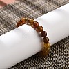 Natural Dragon Veins Agate Beaded Stretch Bracelets for Women Men BJEW-F483-01-3