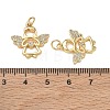 Brass Micro Pave Clear Cubic Zirconia Pendants CU-CBA9AFC-01G-14-3