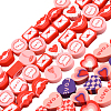 270Pcs 2 Styles Valentine's Day Handmade Polymer Clay Beads CLAY-PA0001-51-1